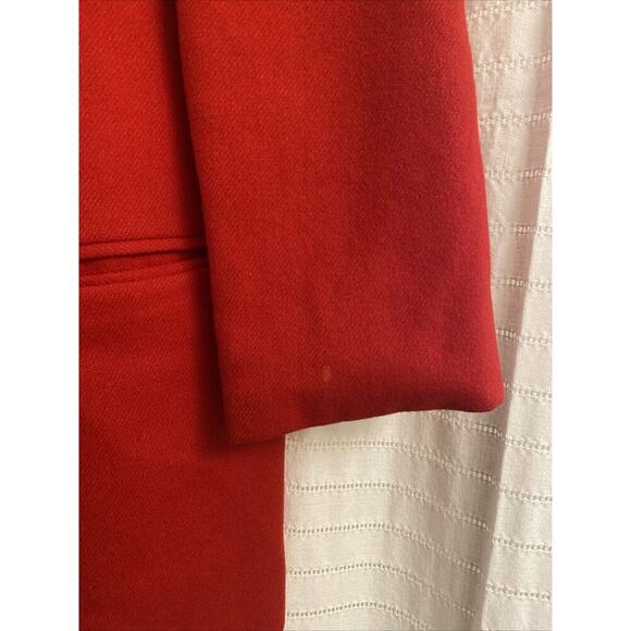 Block Island Petites By Marina Pappas 100% Pure Wool 14 Red Blazer preppy office - Picture 4 of 5